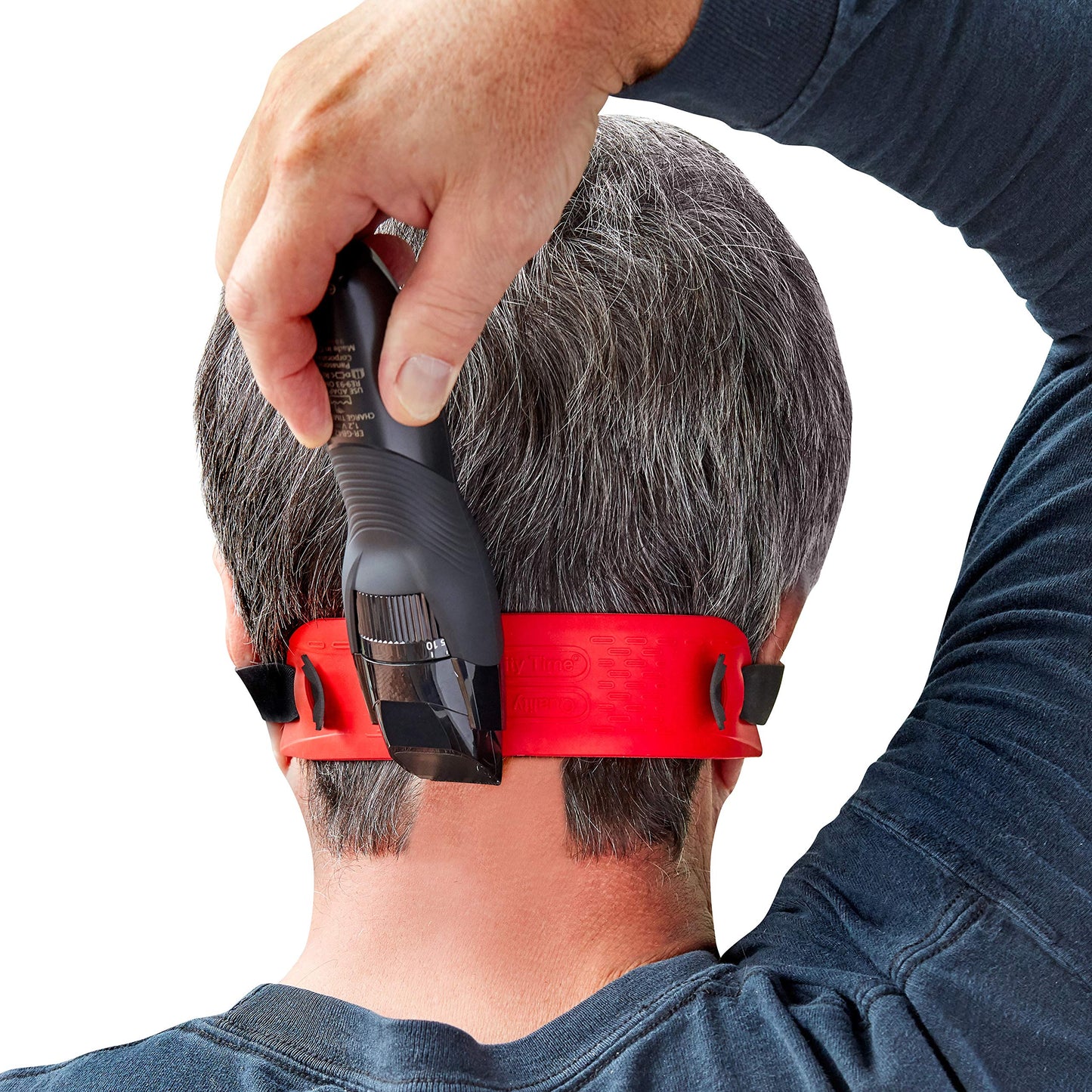 Quality Time Neck Hair Guide SuPremium, the Original Neckline Template for Shaving and Keeping a Straight or Curved Neck Hairline; a Line Up Stencil/Guard for Neckline, Do-it-Yourself Made in USA