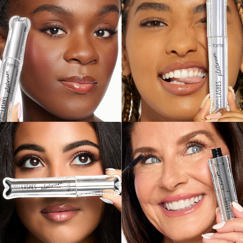 Tarte Lights, Camera, Lashes Platinum Volumizing Mascara - Black Tinted Peptide Lash Serum for Volume & Length, Smudge-Proof, Vegan