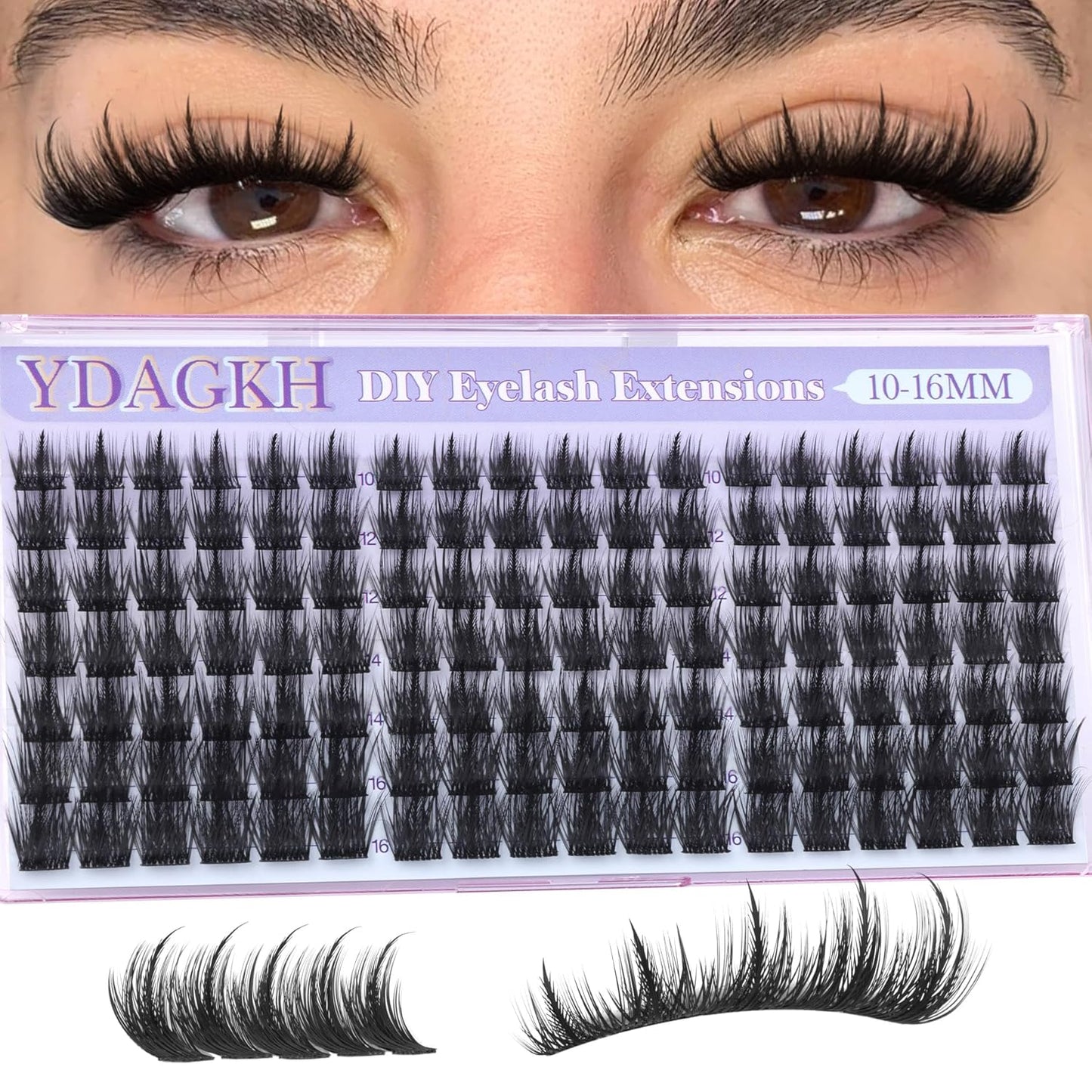 Spikes Lash Clusters - Wispy Eyelash Extensions for DIY Volume | Unique 10-16mm D Curly Anime Lashes