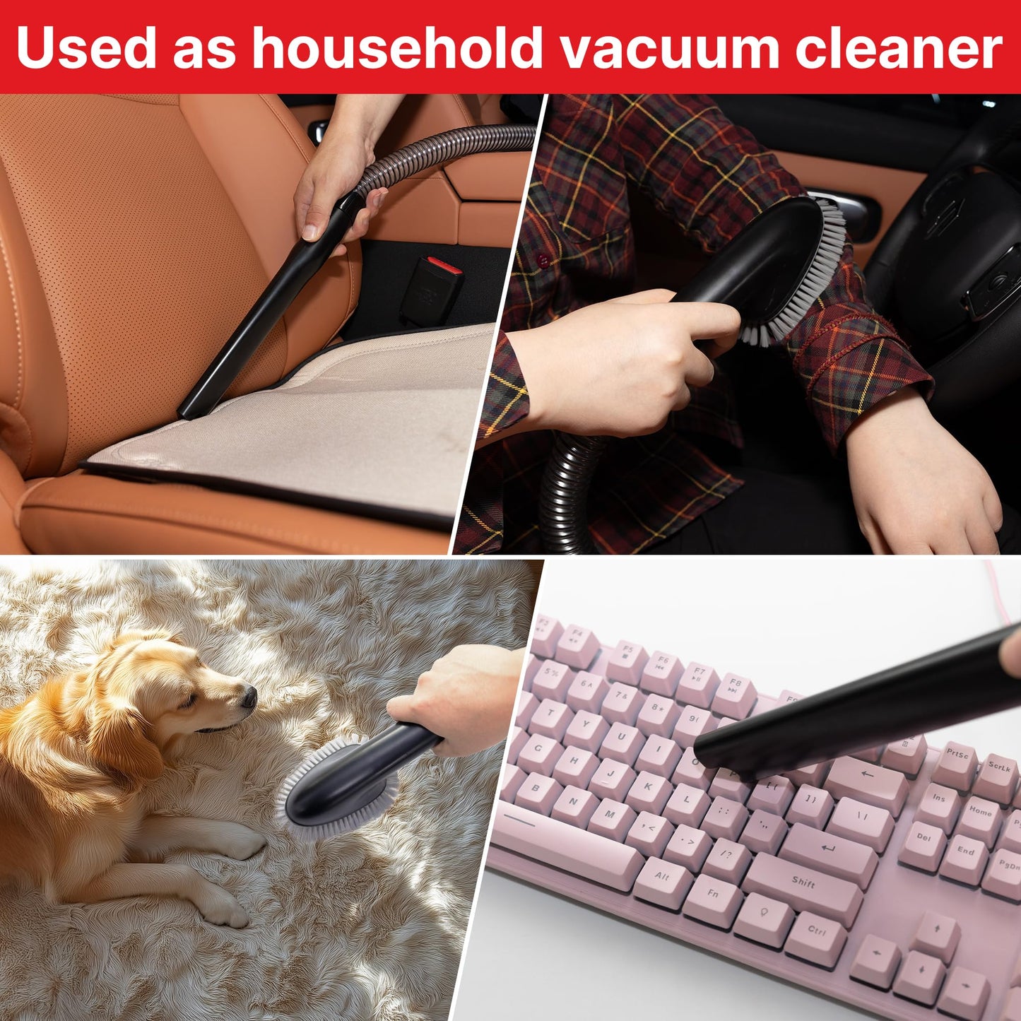Shop-Vac 4-in-1 Dog Grooming Vacuum, Pet Grooming Vacuum for Shedding, Pet Grooming Kit for Dogs & Cats, Low Noise, 10000Pa Suction with 15 Accessories, 3.3L Dust Cup for Home Shedding & Trimming