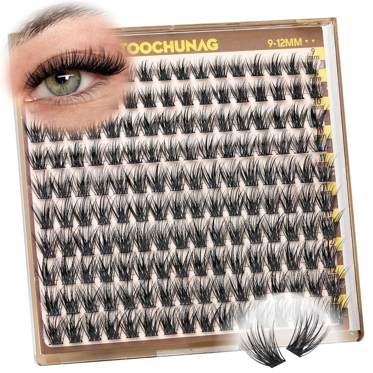 Short Lash Clusters - 9-12mm Wispy Eyelash Extensions | 160pcs Natural C Curl Individual Lashes