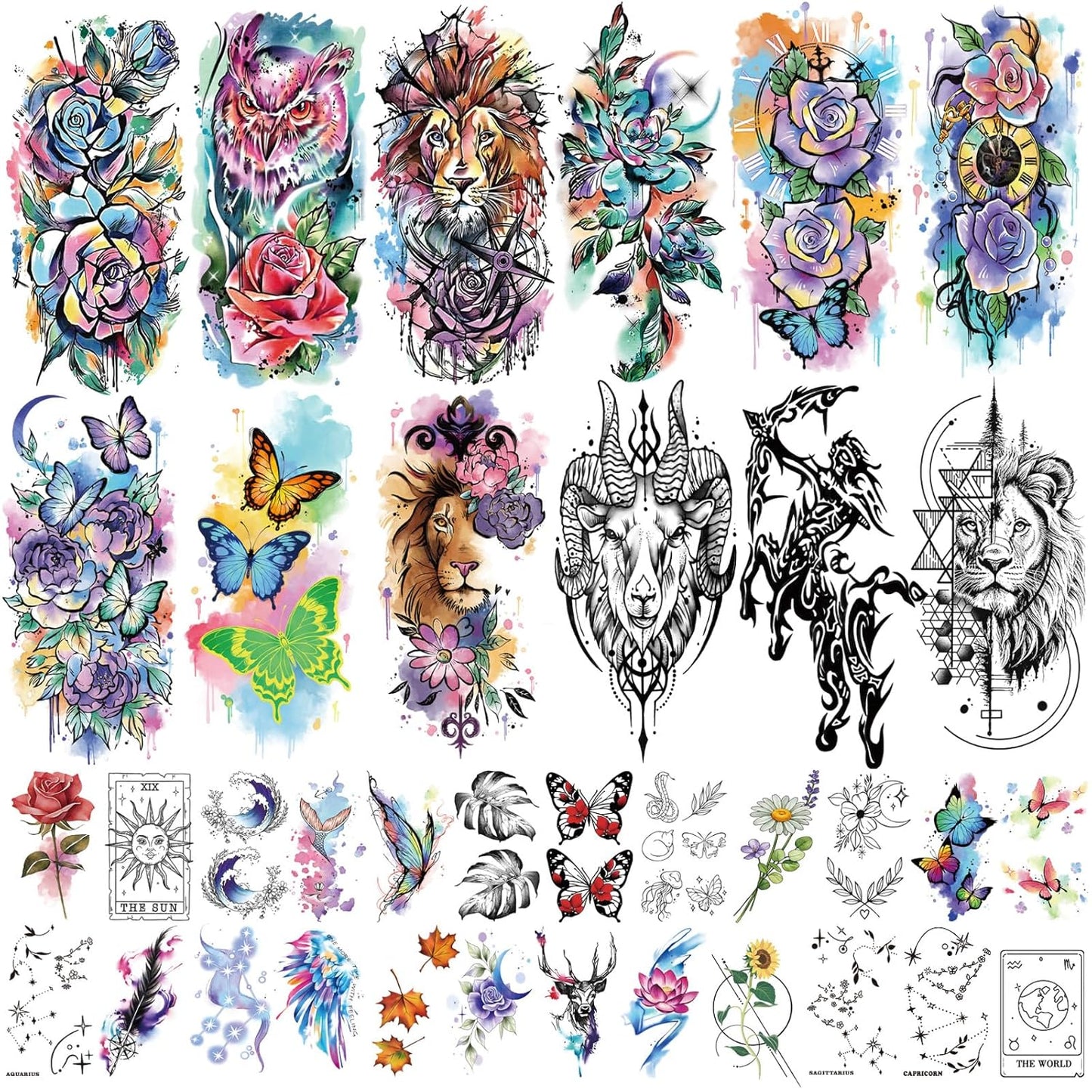 Glow Unicorn Princess Temporary Tattoos - 252+ PCS Luminous Stickers for Kids | Rainbow Castle & Fairy Theme Party Favors
