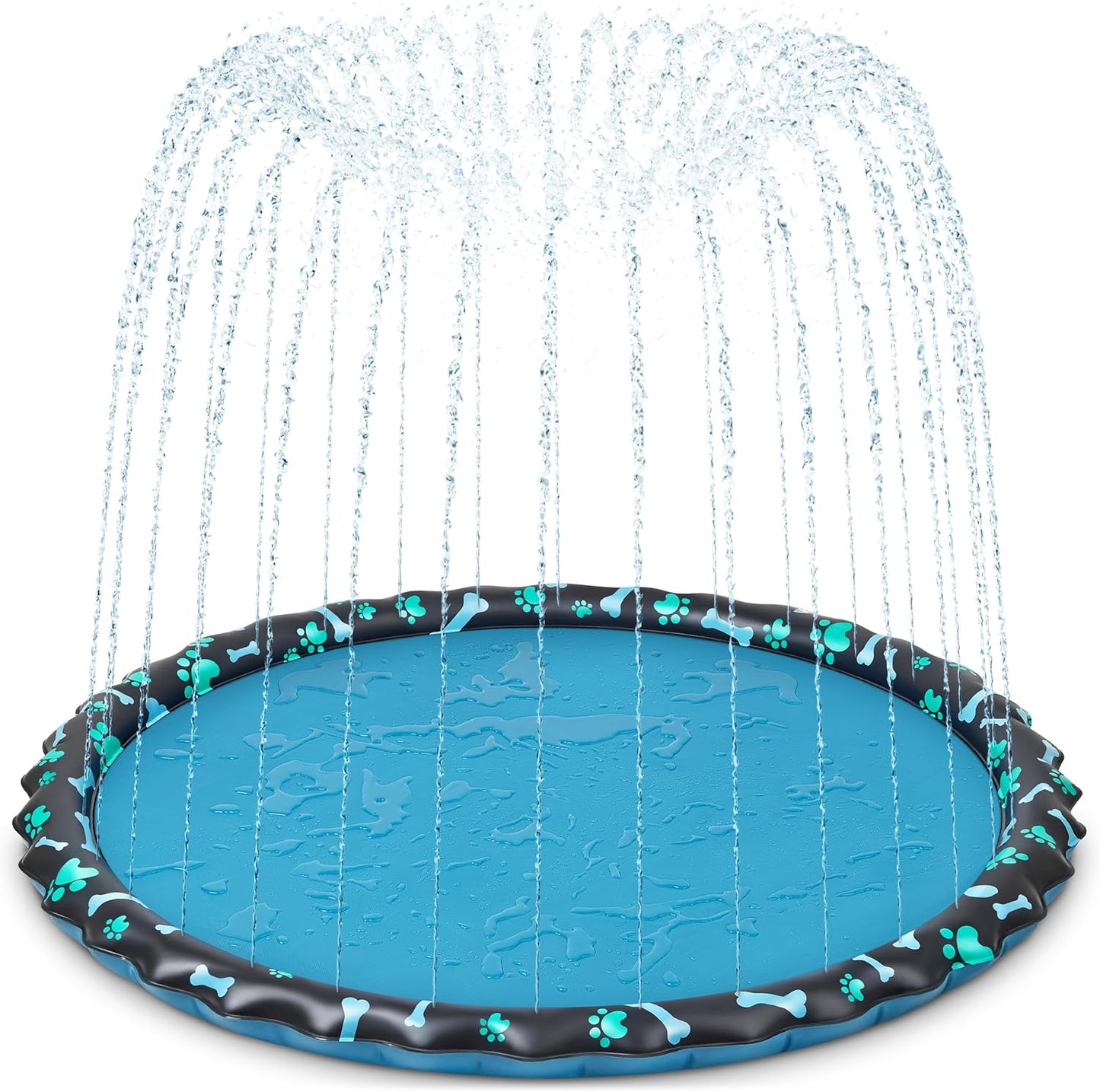 SplashEZ 3-in-1 Splash Pad | Toddler Sprinkler Pool for Learning & Outdoor Play - 60’’ Water Toys for Kids