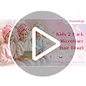 Microfiber Hair Towel Wrap for Kids - Quick Drying 2 Pack with Cute Bow Design