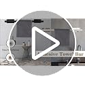 Brushed Nickel Adhesive Towel Bar - 16 Inch Stainless Steel Holder for Bathroom