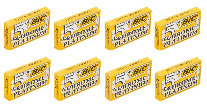 40 Bic Chrome Platinum Double Edge Razor Blades