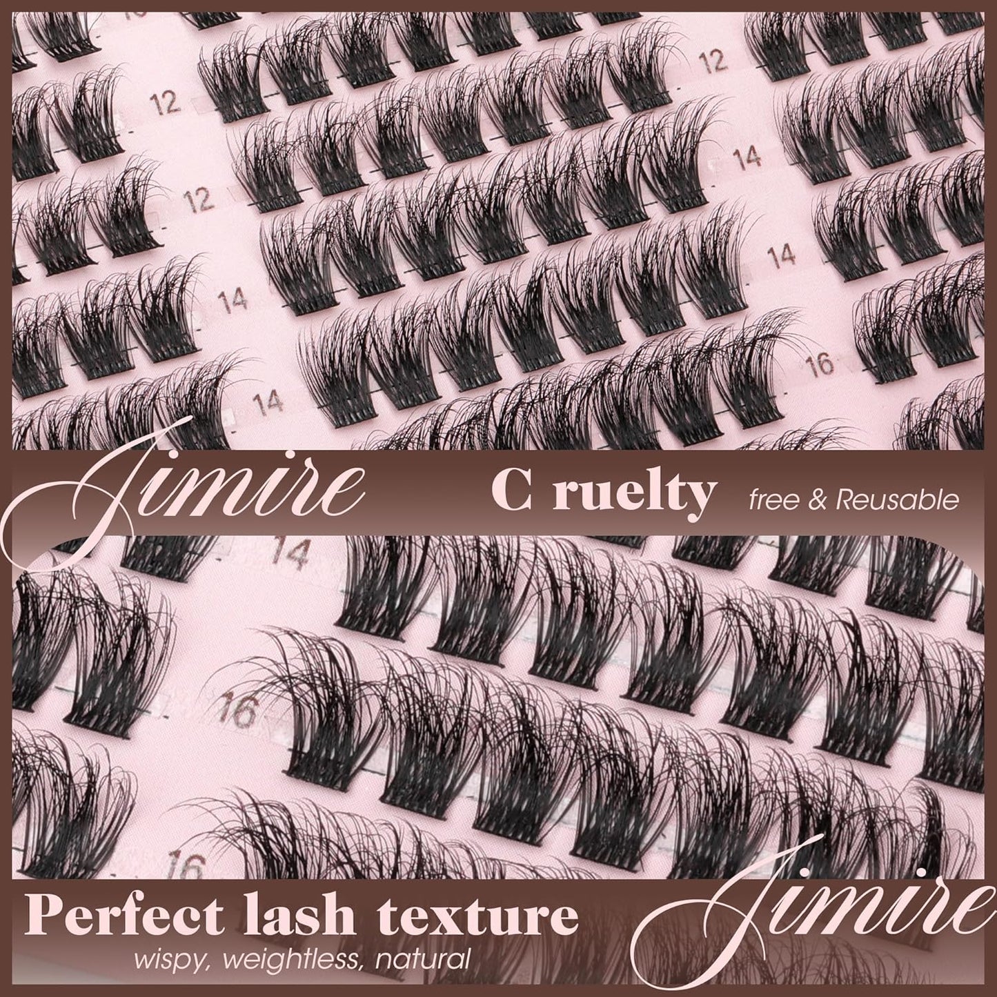 Wispy Lash Clusters - Natural Eyelash Extensions 10-16MM D Curl | 168Pcs Fluffy Individual Lashes