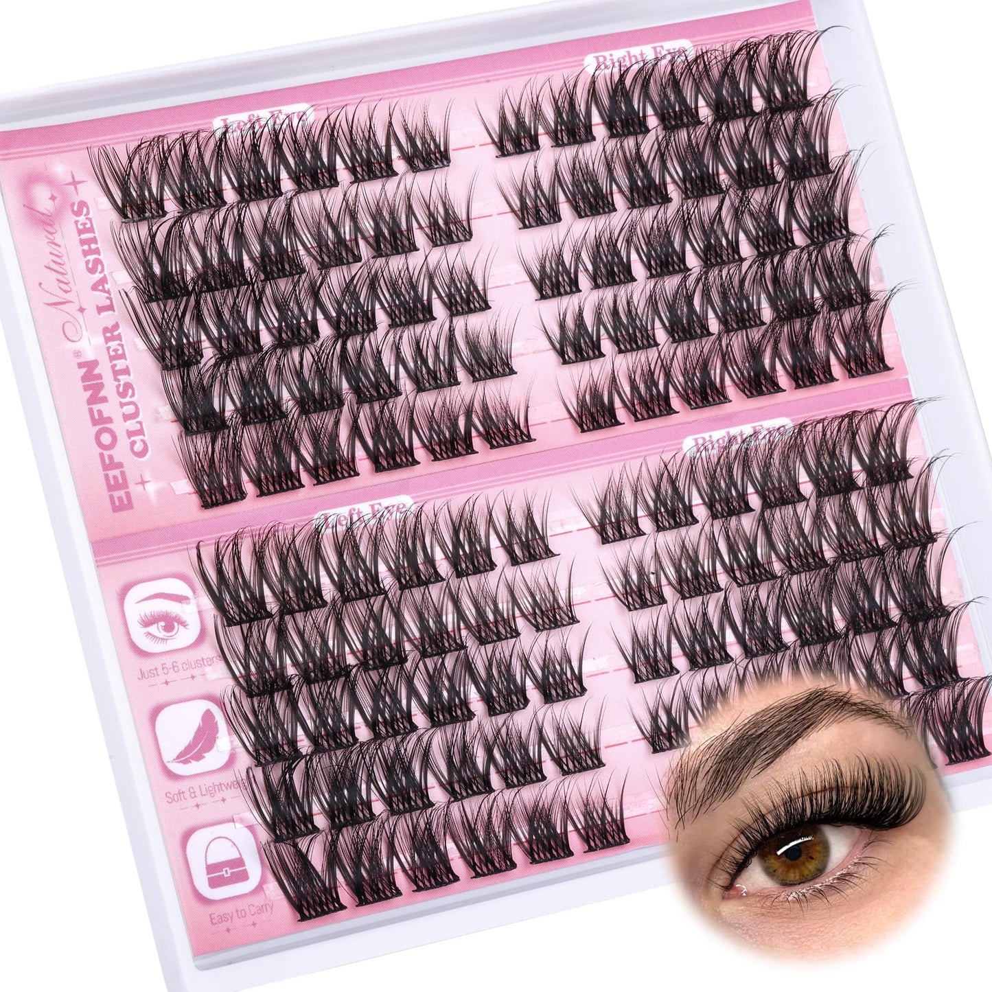 Wispy Lash Clusters Natural Eyelash Clusters C Curl Cluster Eyelash Extensions Cat Eye Lashes Clusters Spider Lahes Pestañas Postizas Naturales by Eefofnn (11-16 mm)
