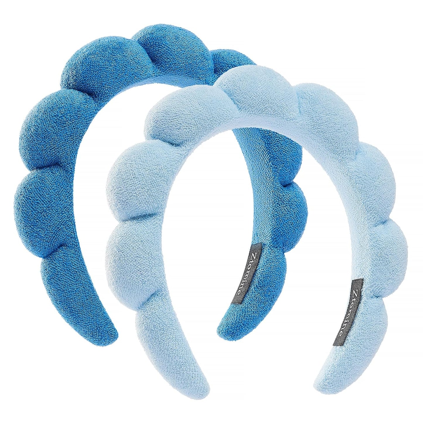 Spa Headbands for Face Washing | Soft Cotton Terry Cloth Set of 2 - Pink & Blue