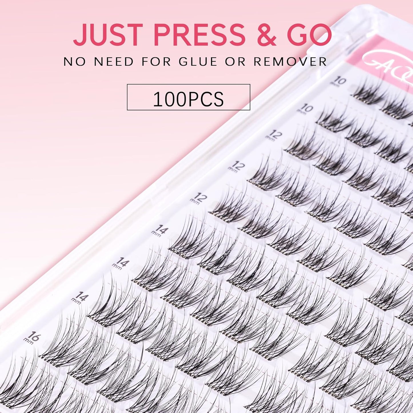 Self-Adhesive Eyelash Clusters - Natural Look No Glue Lashes 10-16mm | 100pcs with Tweezer