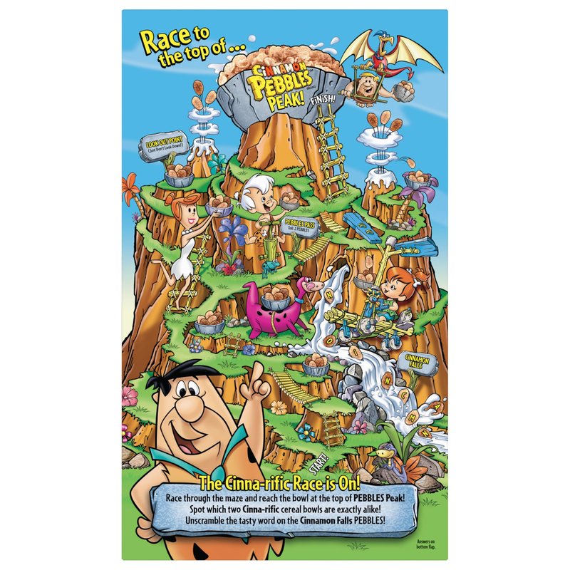 Cinnamon PEBBLES Breakfast Cereal for Kids, Gluten Free, Made with Sweetened Puffed Rice, Family Size, 19.5 oz