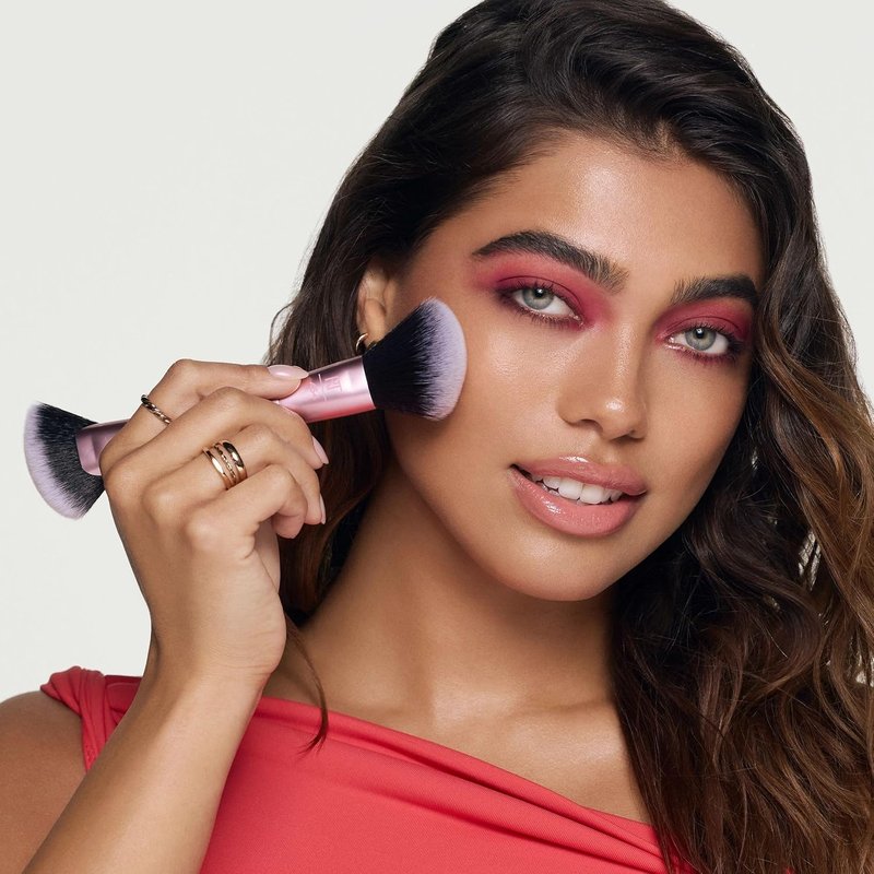 Real Techniques Big Blends Brush Set - 6-Piece Makeup Brush & Puff Kit for Foundation, Concealer, Powder | Travel-Friendly, Vegan