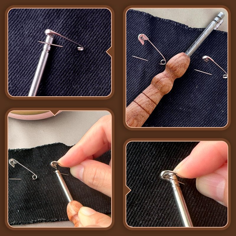 Savina Pin Basting Tool - Opens & Closes The Pins Easily, Saves Your Finger When Pinning Quilt - A Handcrafted Sewing Tool for Quilters & Sewers.