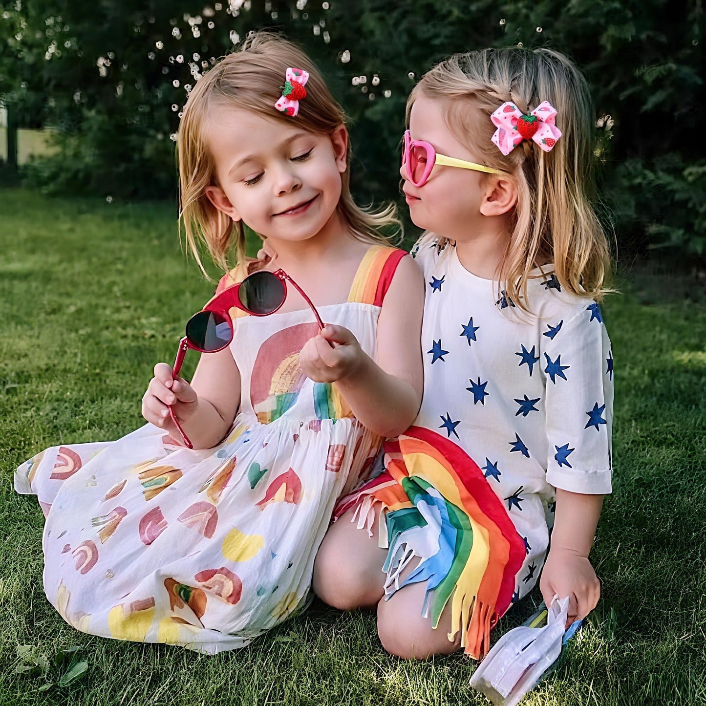 ZANWELL 6Pcs Strawberry Hair Clips Strawberry Hair Accessories for Girls - Pink Hair Bows Fruit Hair Barrettes, Allergen-Free Metal, Non-Slip Girl Hair Bows for Toddlers Kids and Teens Gifts