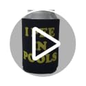 I Pee in Pools Can Cooler - Funny Black & Yellow Design