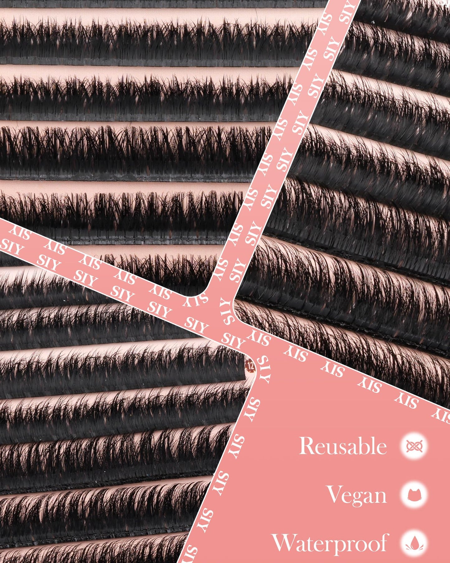 Lash Clusters Fluffy Cluster Eyelash Extensions 100D Eyelash Clusters Thick Volume Lash Extension Faux Mink Eyelashes SIY Individual Lashes DIY at Home by ZANLUFLY