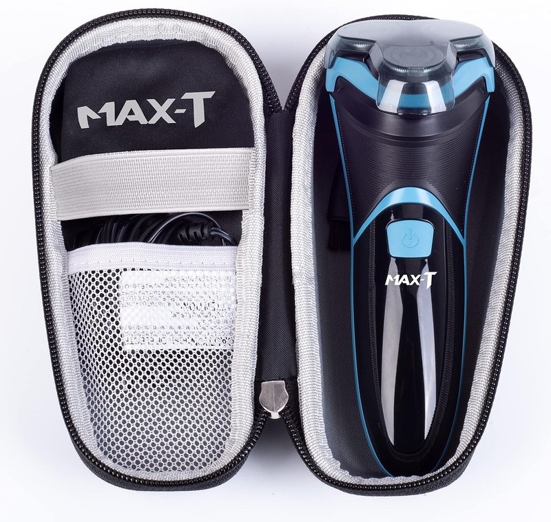 MAX-T Electric Shaver for Men - Cordless Waterproof Razor with Pop-Up Trimmer | Wet & Dry Use, Travel Case Included