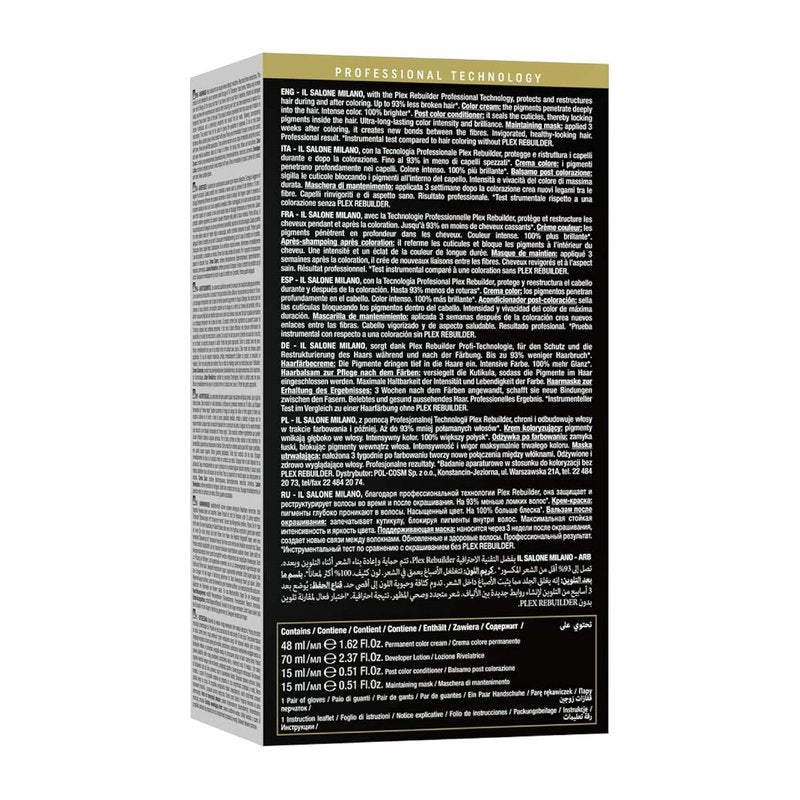 Plex Rebuilder Permanent Hair Color Cream - 1.0 Pure Black Dye Kit | Professional Salon Quality, Protects & Restructures