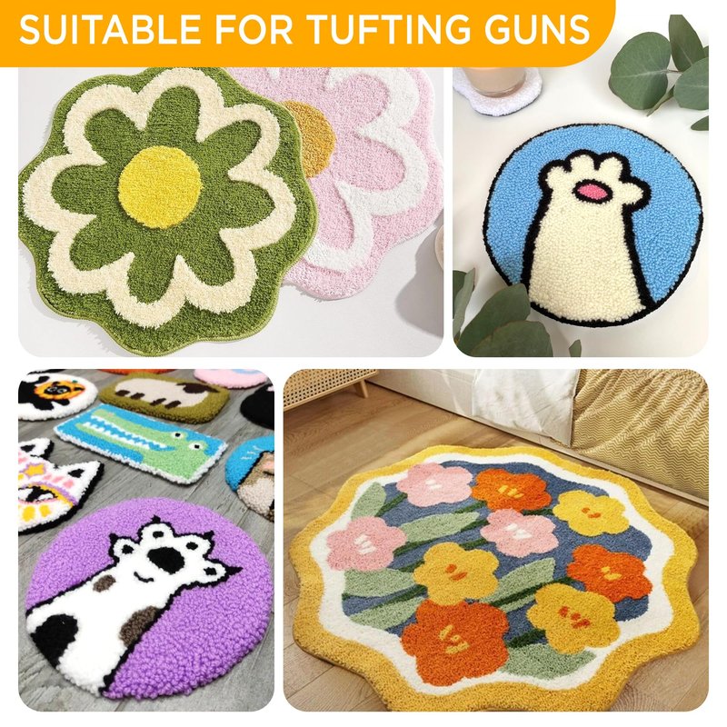 80” x 80” Large Tufting Cloth for Tufting Gun, Primary Tufting Cloth with Marked Lines, Durable Monks Cloth for Punch Needle, Edges Sewn for DIY Crafts
