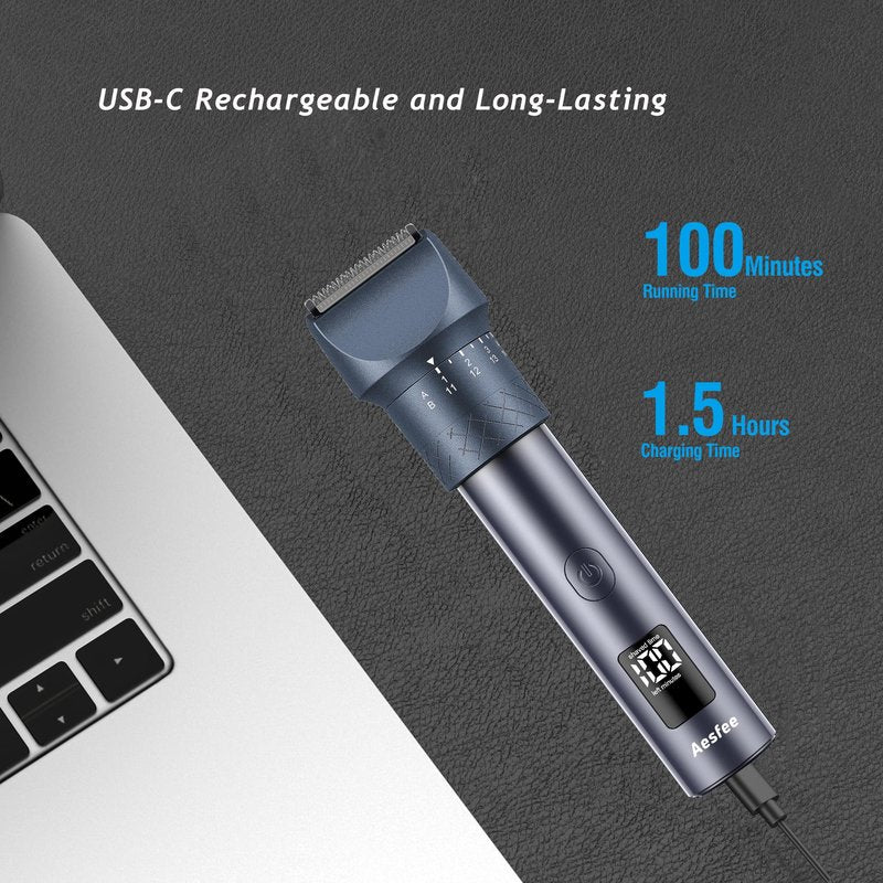 Beard Trimmer and Clippers Set for Men with Foil Shaver, Professional 3-in-1 Mens Shaving Fades Kit with Nose Trimmer, IPX7 Waterproof Wet/Dry, Precise Dial Adjustable 20 Settings, USB-C Rechargeable