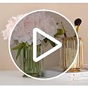 DASITON Green Makeup Brush Holder Organizer - Vintage Glass Storage