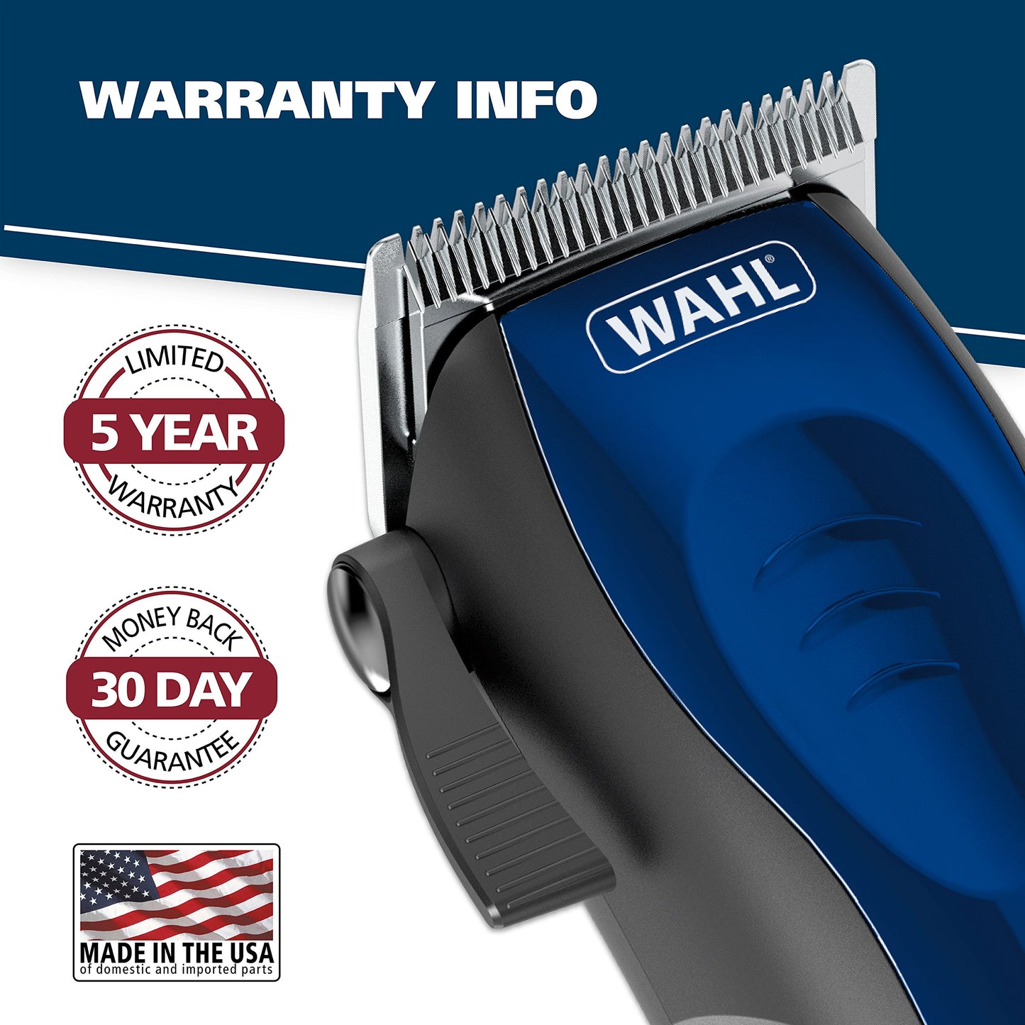 Wahl USA Self Cut Compact Corded Clipper Personal Haircutting Kit with Adjustable Taper Lever, and 11 Hair Clipper Guards for Clipping, Trimming & Personal Grooming – Model 3029683
