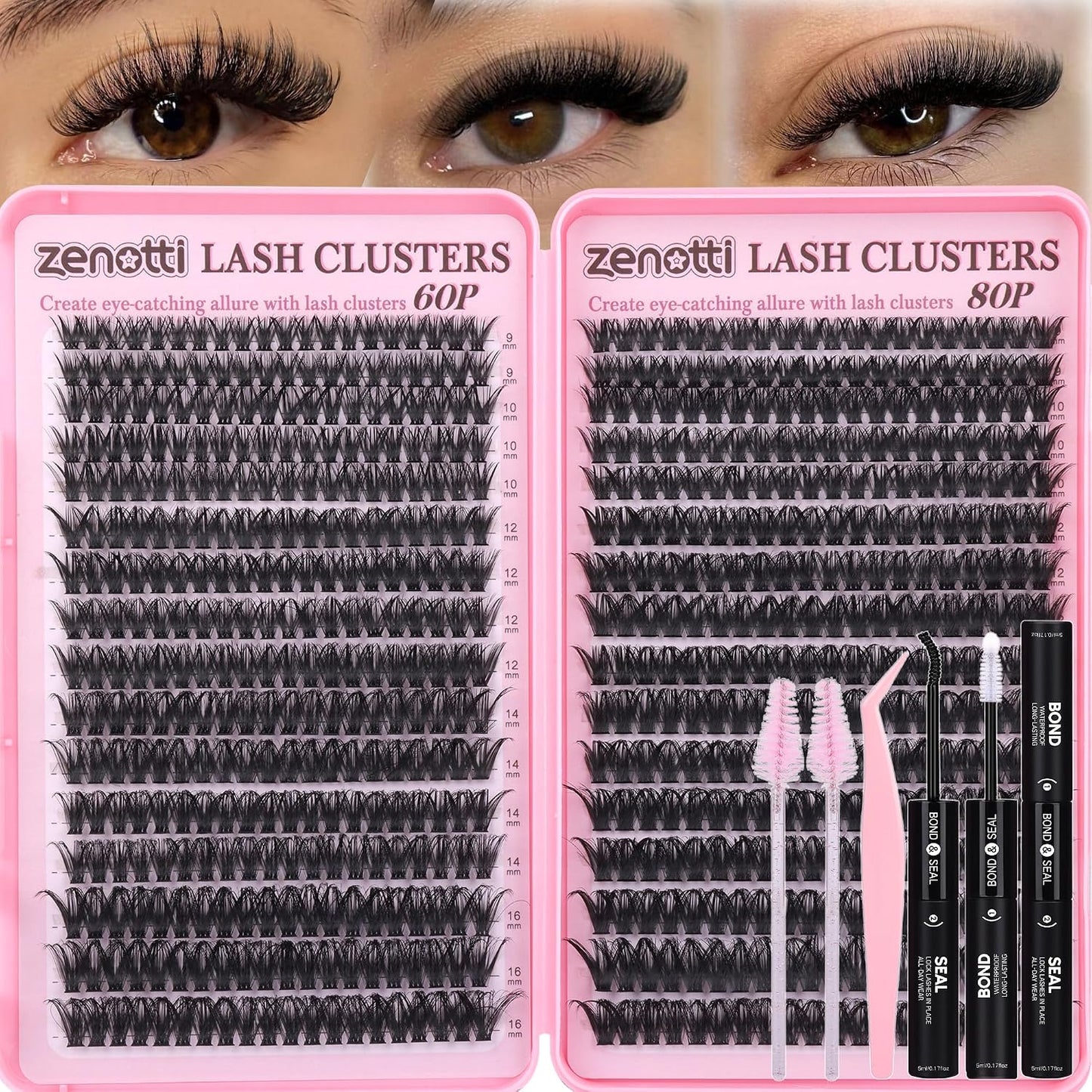Natural Eyelash Clusters - 640PCS Wispy 30D/40D/50D/60D Extensions | 9-16mm DIY Individual Lashes