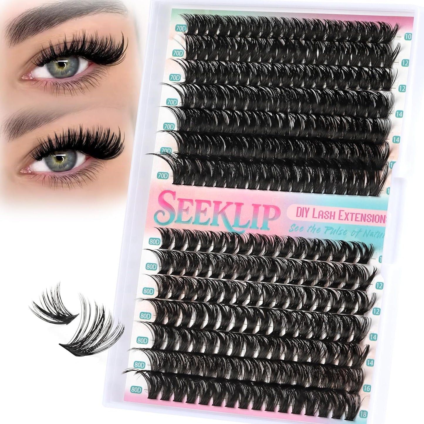 Bunny Lash Clusters - Dark Brown Spiky Doll Individual Lashes | 120 Pcs D Curl 8-16MM for DIY Eyelash Extensions