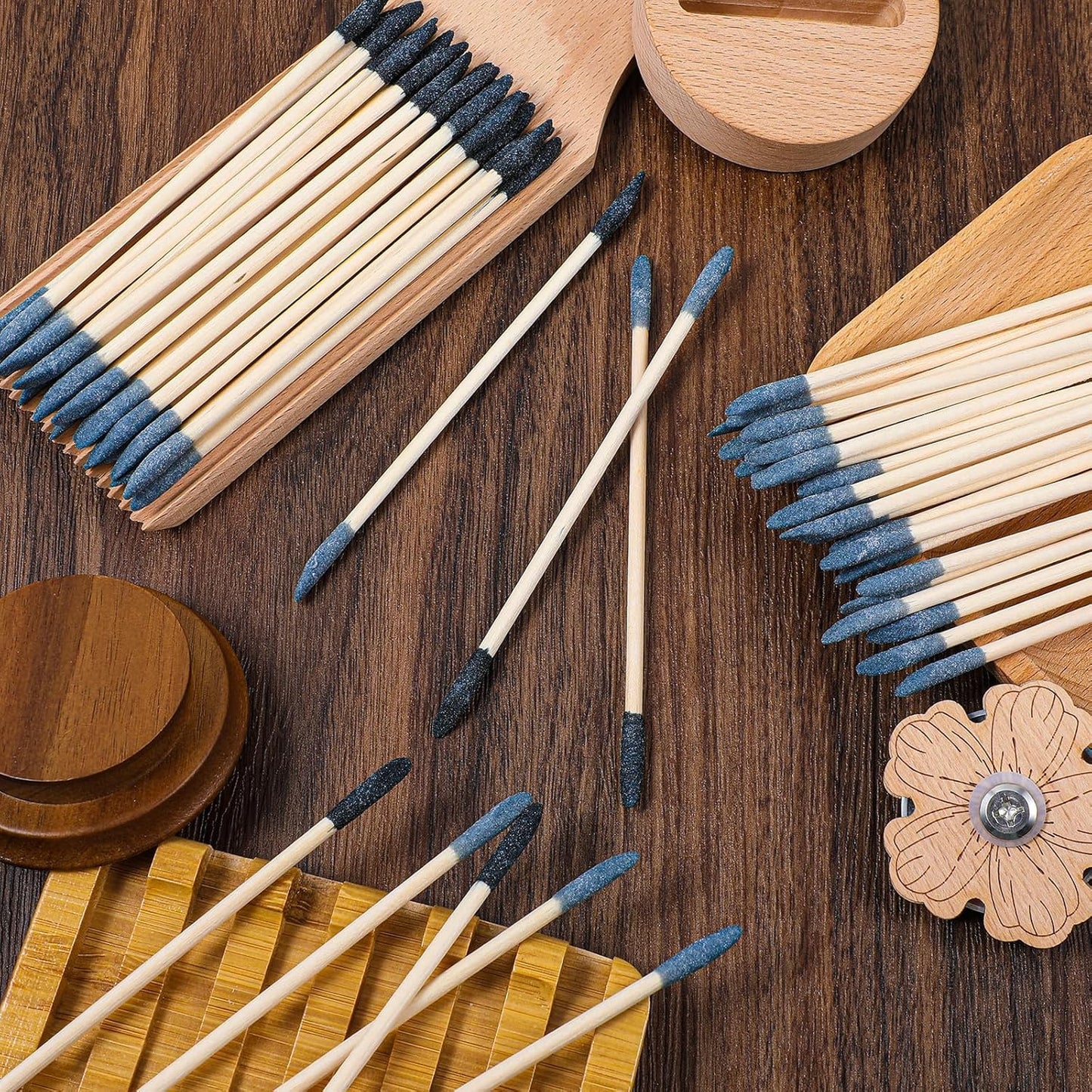 20/50Pcs Sanding Sticks, Double-Ended Matchstick Design Sanding Tools for Wood Plastic Models, 120/280 Grit Fine Detail Sander for Tight Spaces Crafts (5.4 x 0.2 Inch)