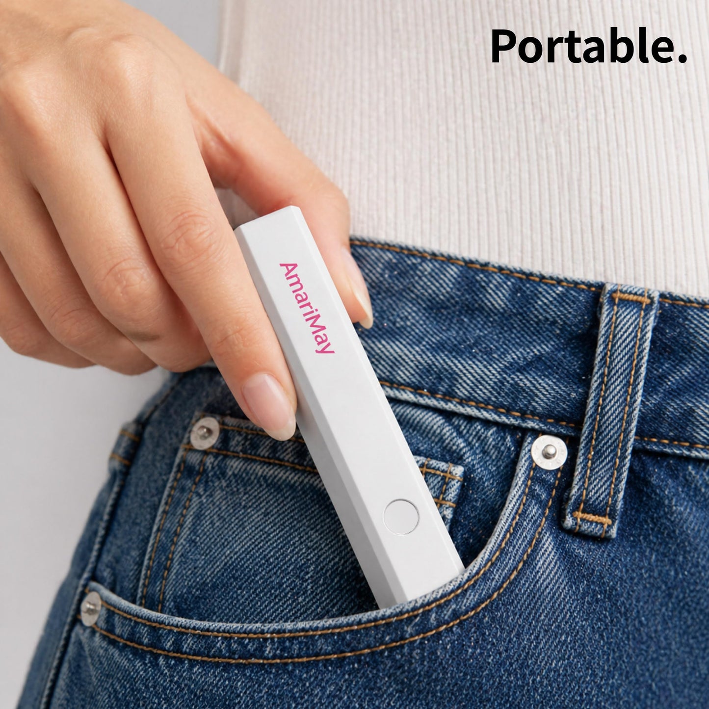 AmariMay Handheld Mini UV Nail Lamp, Timer 20/60s, Portable Cordless Nail Lamp for Gel Nails, Manicure Gel Polish Curing Light, Fast Curing with USB-C Rechargeable Design