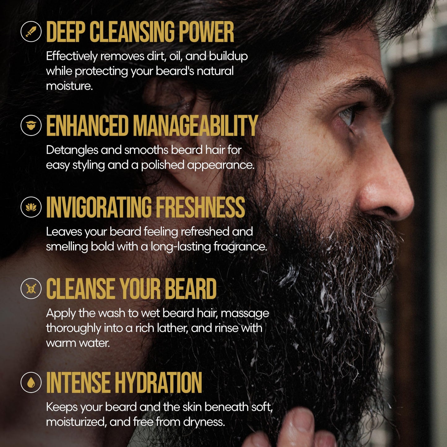 The Beard Struggle - Radiance Beard Wash & Conditioner Bundle - Gold Collection - Pack of 2, Asgardian Secret - Nourish, Cleanse, Softens, & Strengthens Beard - Beard Wash and Conditioner for Men
