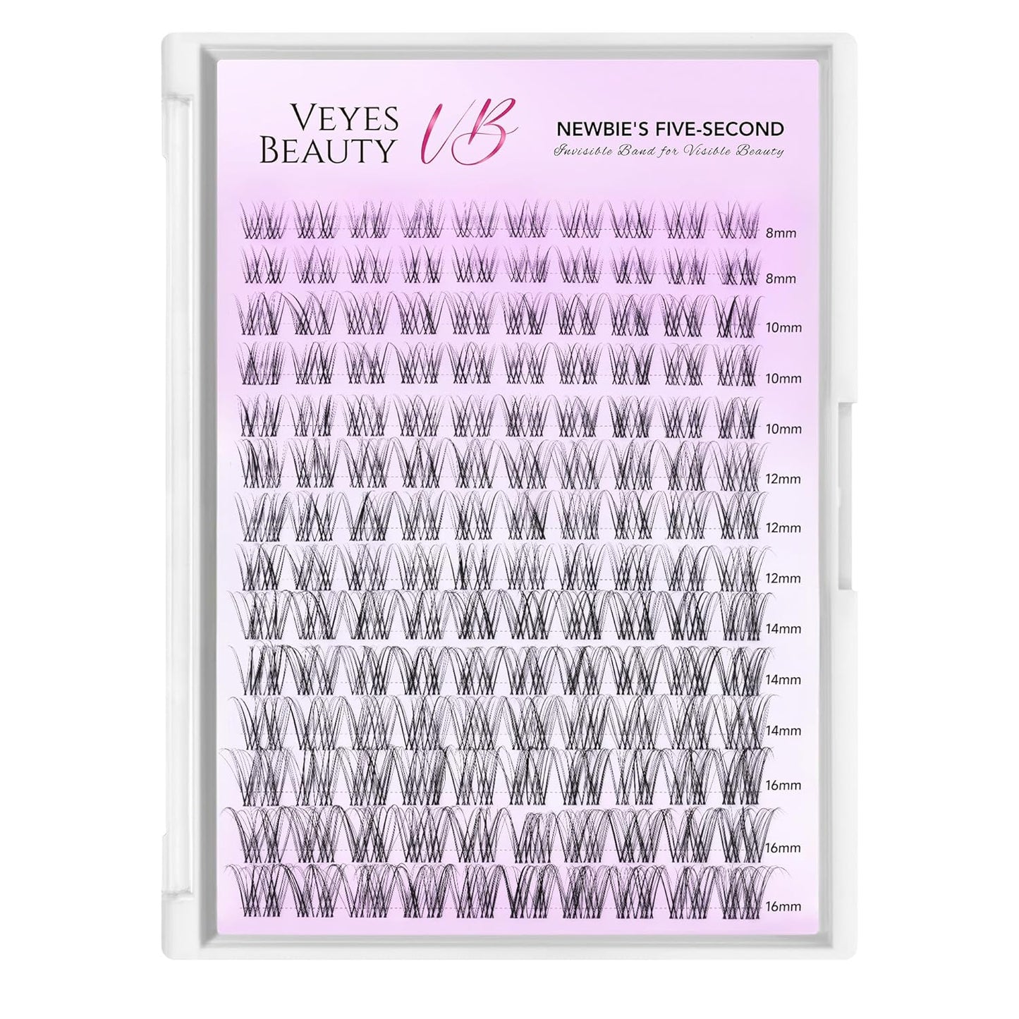 Lash Clusters Individual Eyelash Extensions - Thin Invisible Band | DIY False Eyelashes 8-16mm Mixed Length