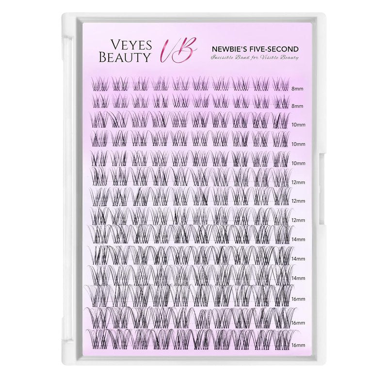Lash Clusters Individual Eyelash Extensions - Thin Invisible Band | DIY False Eyelashes 8-16mm Mixed Length