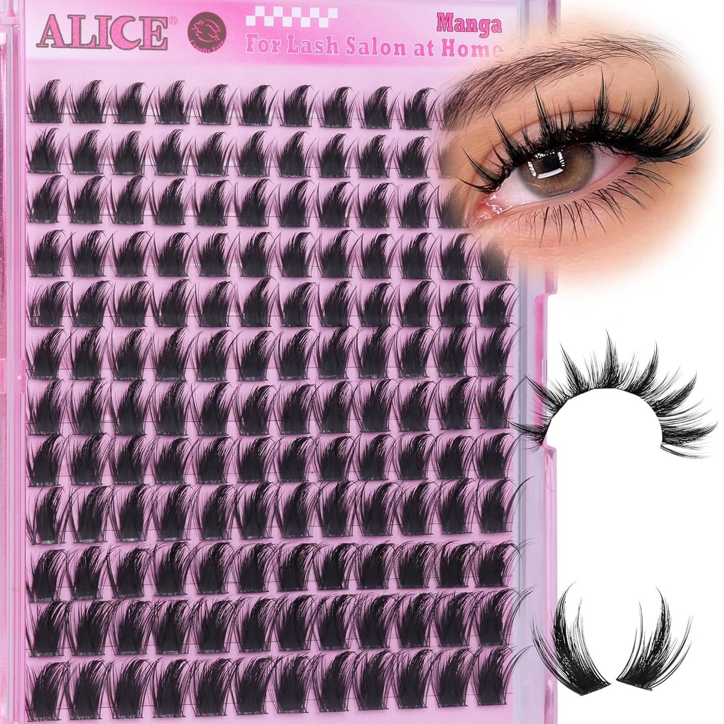 Manga Lash Clusters - Wispy Anime Eyelash Extensions for DIY Beauty | 144pcs, 10-18mm Curly