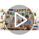 25-Piece Camping Birthday Party Decorations Set with Banner & Swirls