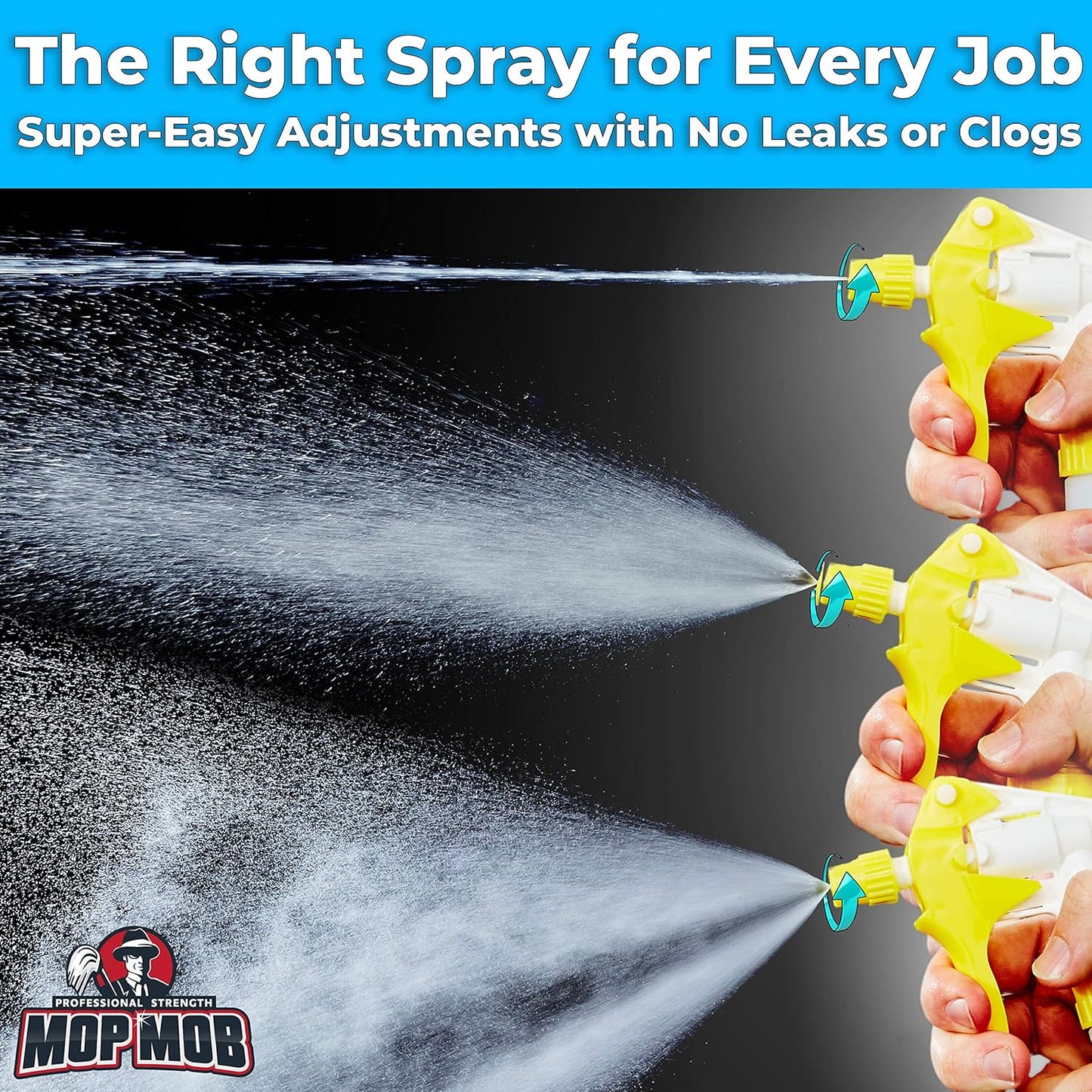 Leak-Free Industrial Spray Heads - Chemical Resistant, Heavy Duty Trigger | 5 Pack for Auto Detailing, Window Cleaning