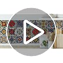 30 Pcs Waterproof Peel and Stick Wall Tile Decals - Spanish Floral 4x4 Inch