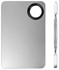 Makeup Mixing Palette Set - Stainless Steel Foundation & Eye Shadow Mixer with Spatula | 2-in-1 Design