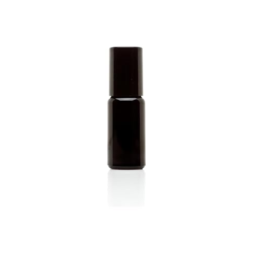 Infinity Jars 10ml Black Ultraviolet Glass Roller Bottle - Airtight Essential Oil Container