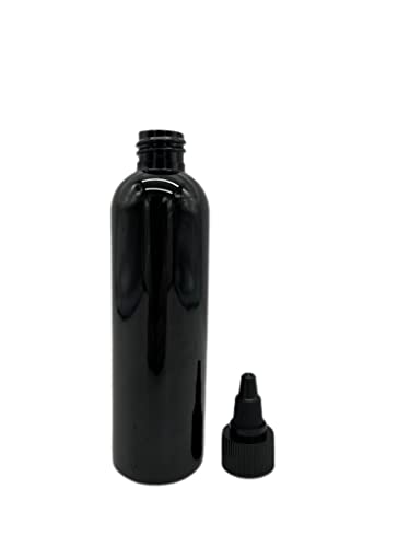 4 oz Black Cosmo Plastic Bottles - 12 Pack with Twist Top Cap