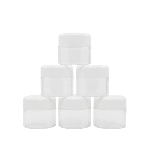 Flents Travel Cosmetic Jars, 6-Pack Refillable Containers, TSA Approved, Clear for Easy Labeling, 1.25 oz
