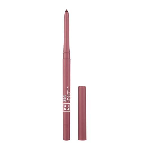 3INA Waterproof Lip Liner Pencil - Dark Pink Nude, Built-In Sharpener