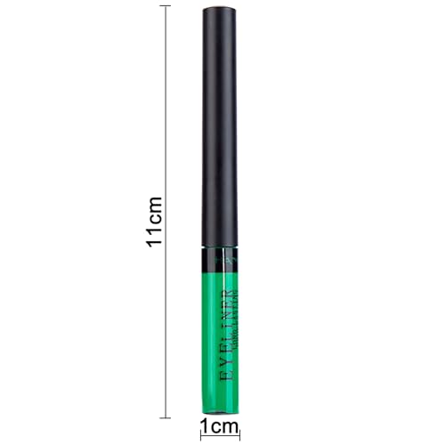 DekRion Waterproof Liquid Eyeliner - Matte Green Color, High Pigment
