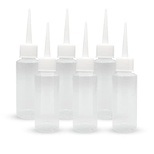 6 PCS 50ml Squeeze Applicator Bottles - Easy Fill, Fine Tip