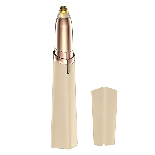 Painless Eyebrow Trimmer & Flawless Facial Hair Remover for Women - Gentle Design for Brows, Lip, Chin, Cheeks - USB Rechargeable(Beige)