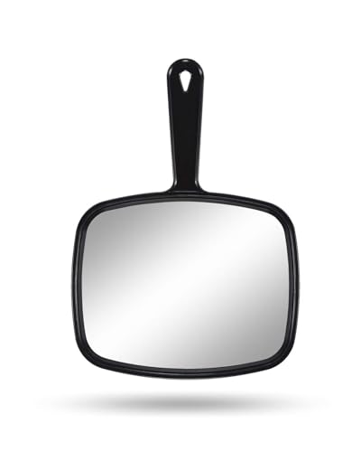 Gladmart 10.3x7.4 Inch Black Hand Mirror for Hairdressing & Makeup