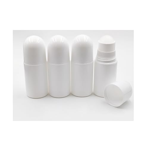 4-Pack 50mL Refillable Roll-On Bottles for DIY Deodorants & Oils