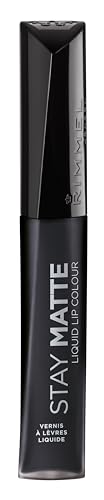 Rimmel Stay Matte Liquid Lip Color - Pitch Black, 12-Hour Kiss-Proof Formula