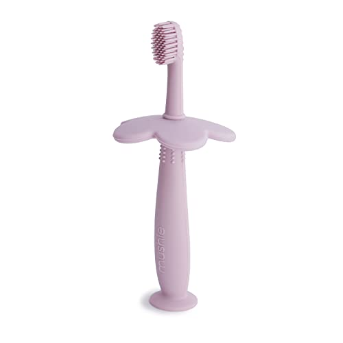 Mushie Flower Toddler Training Toothbrush with Suction Base - Soft Lilac