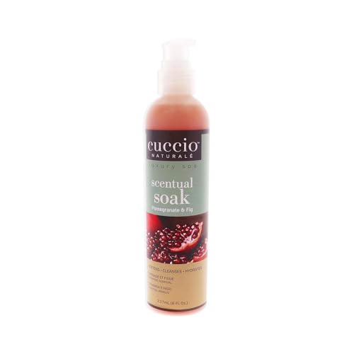 Cuccio Naturale Pomegranate & Fig Scentual Soak 8 Oz - Hydrating Liquid Wash for Hands & Feet, Paraben-Free